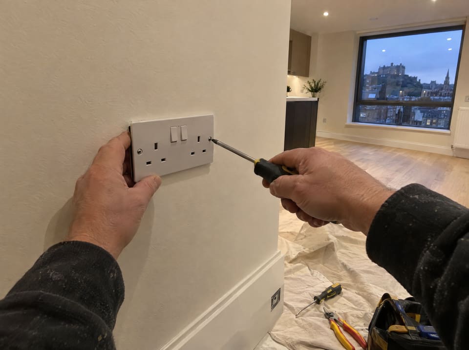 Fitting a new double socket in a freshly decorated flat